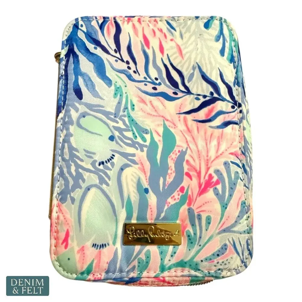 Lilly Pulitzer‎ Zip Planner Organizer Case Pastel Coral Print Travel Accessory